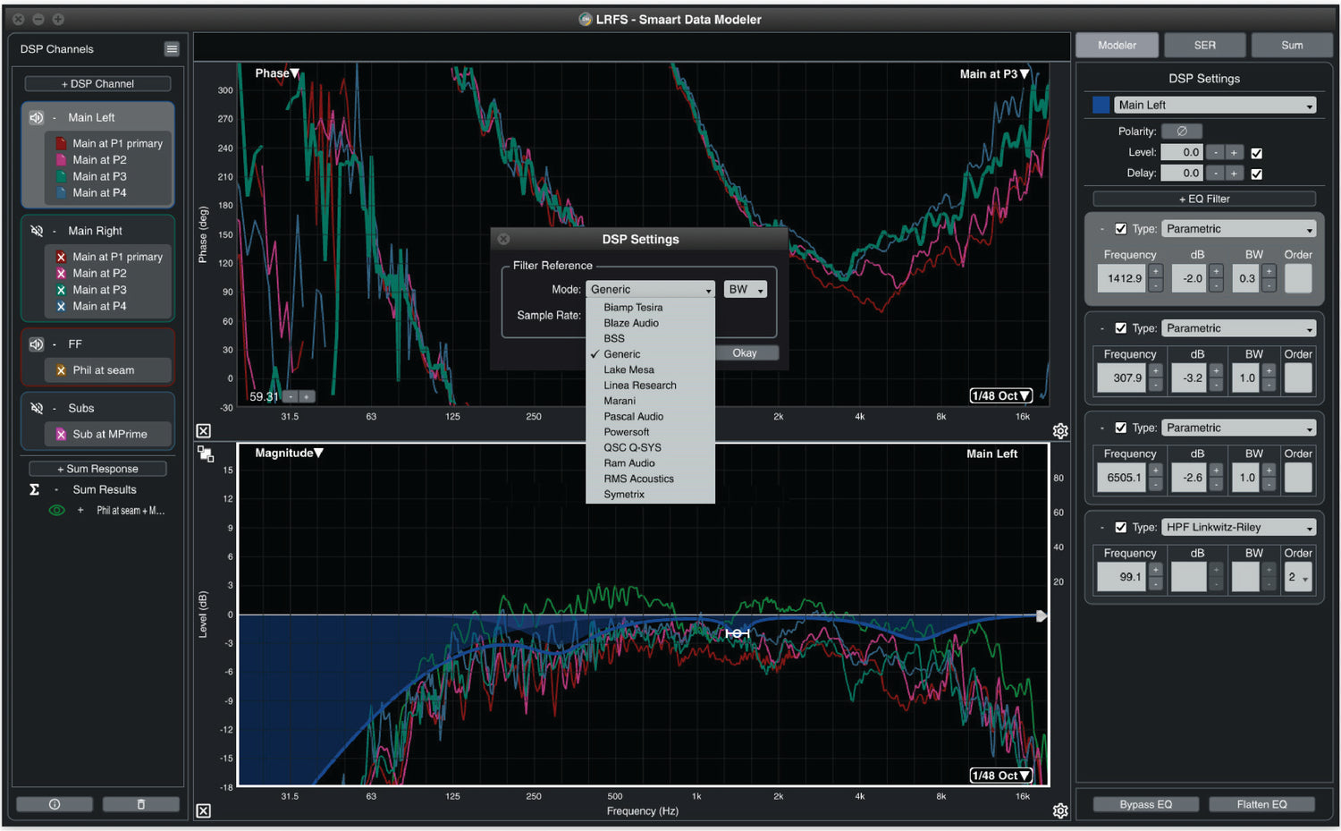 Smaart Data Modeler 与 DSP 设备建模